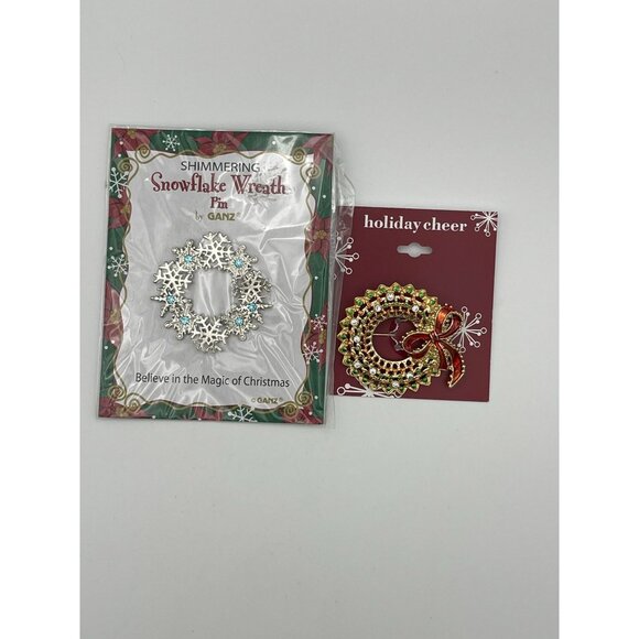 Christmas Holiday Brooches New In Wrappers - Picture 1 of 7